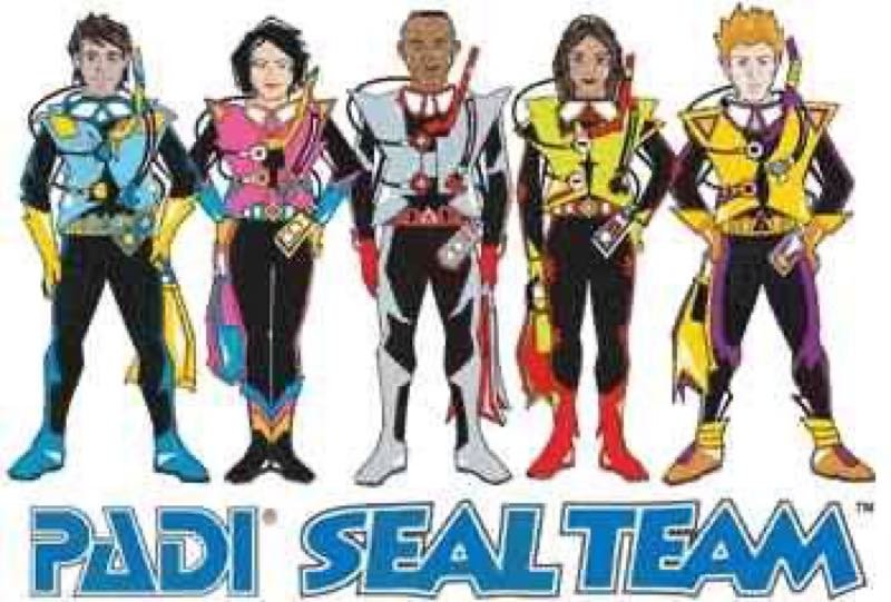 Children taking part in a PADI Seal Team pool session
